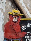 Vintage Smokey Bear Porcelain Sign Old Us Forest Service National Park Fires Usa