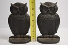 Vintage Great Horned Owl Cast Iron Bookends Set Doorstops Metal 7  Bird