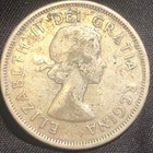1960 Canada 25 Cents Silver Coin - F  fine  Condition