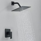 Black Shower Faucet Set 8 rain Shower Head Combo With Mixer Valve Kit Wall Mount