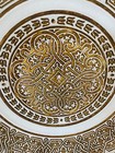 Large 16  Decorative Gold   White  Bowl With  Caligraphy Design