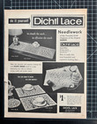 Dichtl Lace Needlework Patterns Placemats Tablecloths Vintage Print Ad 1963