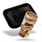 Small Matte Black Rolling Tray 10 8  X 6 8    100 Organic Cones 1 1 4 Size