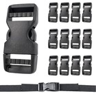 10 Plastic Black Strap Webbing Side Release Buckle Clasp Craft