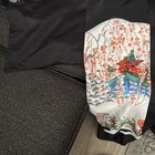 Kimono Beautiful  Vintage Nature geisha  Print Short Robe Made In Japan 525u