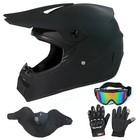 Dirt Bike Helmets Adults Black Dot Atv Motocross Xl  60-61 Cm  Matte Black