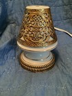 Vtg Porcelain Ceramic Mini 1pc Lamp Night Light Floral Ormolu Shade Cover   Base