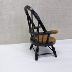 Vintage Miniature Wooden Windsor Chair Black Two Tone Dollhouse Furniture 5 5in