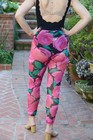 Nwot Vintage 80s 90s M Mesh Floral Pants Beach Cover Pool Sheer Leggings