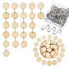 Pack Of 100 Christmas Wooden Tags With 2 Holes Round Wooden Discs And 100