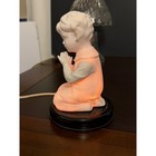 Vintage Enesco Praying Boy Porcelain Night Light Figurine Bisque Table Lamp