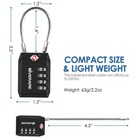 2 Pack Tsa Approved Travel Luggage Locks  4-digit Cable Combination Black 