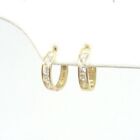 14kt Yellow Gold Small 10mm Cubic Zirconia Baby Huggie Earrings - Free Shipping 