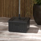 Outsunny Patio Umbrella Base With Wheels  End Table  Planter Box  Black
