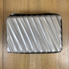 Tumi For Delta Gray Hard Shell Cosmetic Toiletries Zip Around Travel Case