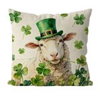  St Patricks Day Pillow Covers 18x18 Inch Sheep Throw Pillowcase Holiday 