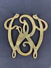 Vintage Brass Trivet George Washington Cypher 10-13 Colonial