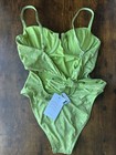 Dippin Daisy s Green Floral Underwired One-piece Swimsuit S High Leg