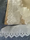 Early Cotton Embroidered Lace Trim 6 Yards X 3 In