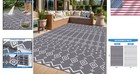 5  X 8  Modern Geometric Reversible Rug - Waterproof For Backyards   Picnics