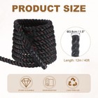 Battle Rope Polyester Heavy Workout Exercise Rope 40ft X 1 5 Inch  Black Red