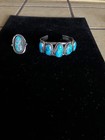 Vintage Turquoise Squash Blossom Necklace  Bracelet   Ring Set