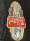 Original 1941 Drink Coca-cola Advertising Thermometer Sign Double Bottle Nice