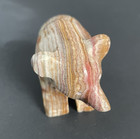 Carved Stone Standing Bear Native American Sculpture Figurine Brown   Pink