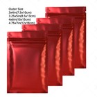 Multiple Sizes Two-sided Matte Red Foil Mylar Flat Zipper Bag W  Tear Notches