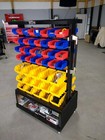 Parts Rack 47 Bin Floor Mount Storage Organizer Garage Powder Coated Steel Frame