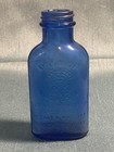 Vintage Embossed Cobalt Blue Glass Bottle Phillips Milk Of Magnesia Usa