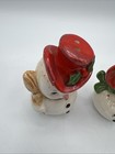 Vintage Lefton Mr    Mrs  Snowman Christmas Salt   Pepper Shakers
