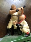 Vintage Cast Iron Mechanical Bank Baseball Hometown Battery Pitcher Batter 