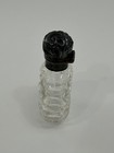 Antique Victorian Miniature 2 5  Cut Glass Perfume Bottle  Sterling Flip Top Lid