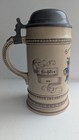 Antique Mettlach Villeroy   Boch 385 German Student Beer Stein 1892 Pewter Lid