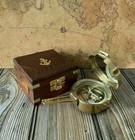 Brunton Compass W  Wooden Box Gift Brass Nautical Collectibles Vintage Maritime