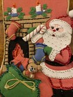 Vintage Finished Bucilla Fireside Santa Felt Christmas Stocking Completed