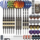 Steel Tip Darts Set 12 Pack 20 24 26 Grams Brass Barrels Aluminum Shafts Case