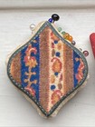 Vtg Pin Cushion Strawberry Sewing Accessories Velvet Diamond Shaped Antique Fab