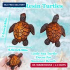Mini Turtles 2 Pack Small Resin Sea Turtle Figurines Little Statue Brown