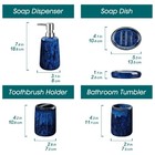 Blue Bathroom Accessories Set  Ceramic Soap Dispenser And Toothbrush Holder S   
