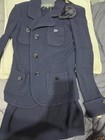 St John Caviar Navy Knit Skirt Suit Set Jacket   Skirt Size 4 Nwt Luxe Designer