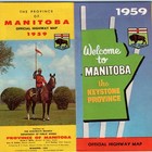1959 Manitoba Province  Canada Official Highway Road Map Police Public Works 8d