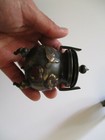 Vintage Antique Bronze Metal Sculpture Fine Old Chinese Japanese Lidded Jar Pair