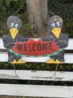 Antique Vintage Wood Folk Art Garden Yard Sign 