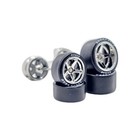 Advan V3 5 Spoke Chrome Rims   11 13mm Staggered Goodyear Rubber Tire Wheel Swap