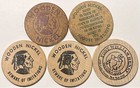 State Of New York Wooden Nickels  5  Cooperstown-glenville-lake George-knox