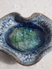 Down To Earth Pottery Recycled Glass Heart Shaped Trinket Or Tea Bag Dish 1980 s