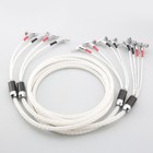 Pair Silver Plated Hifi Audio Bi-wire Speaker Cable Banana Plug Loudspeaker Cord
