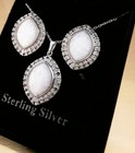 Sterling Silver 925 Opal Necklace   Earring Set A Great Gift Idea  